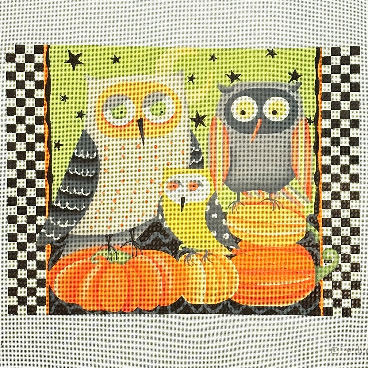 Melissa Shirley Designs Debbie Mumm Owl Family Needlepoint Canvas