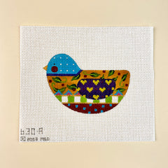 Melissa Shirley Designs Fancy Bird Ornament Heart Wing Needlepoint Canvas