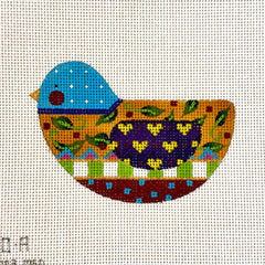 Melissa Shirley Designs Fancy Bird Ornament Heart Wing Needlepoint Canvas