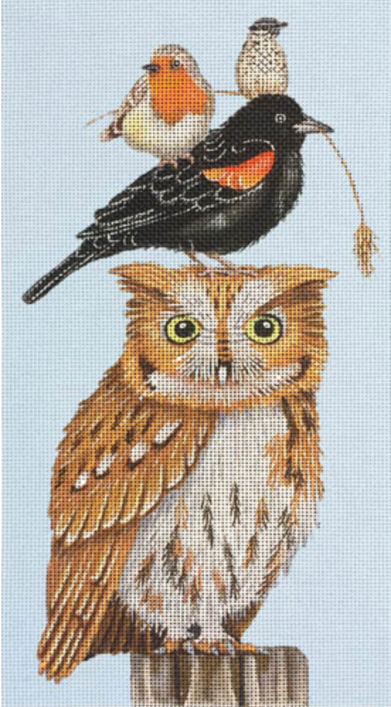 Melissa Shirley Designs Mary Lake-Thompson Owl and Friends Needlepoint Canvas