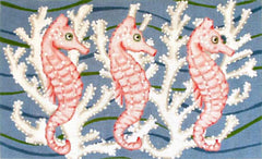 Melissa Shirley Designs Three Seahorses Needlepoint Canvas