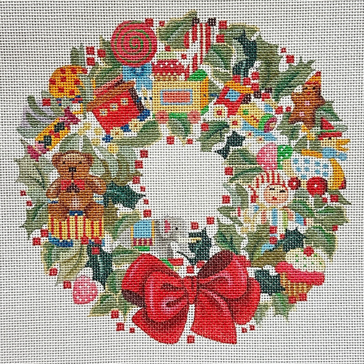 Melissa Shirley Designs Toy Wreath Needlepoint Canvas