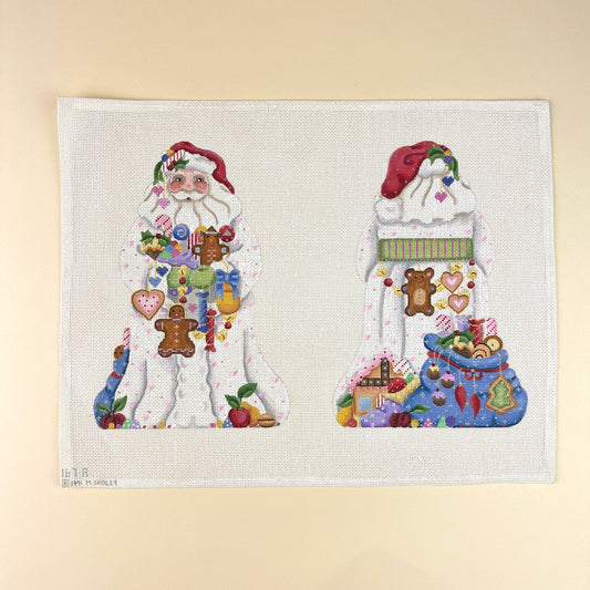 Melissa Shirley Designs Two Sided Santa with Sweets Needlepoint Canvas