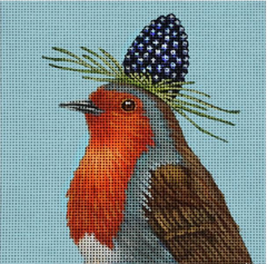 Melissa Shirley Designs Vicki Sawyer Hugh The Orange Breasted Blue Bird Needlepoint Canvas