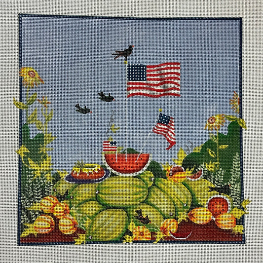 Melissa Shirley Mary Lake Thompson Garden of Watermelons Needlepoint Canvas