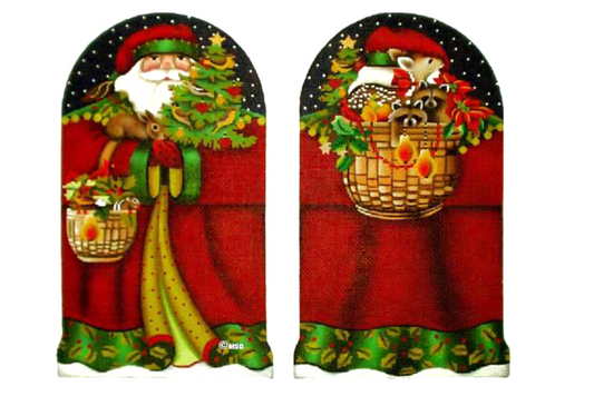 Melissa Shirley Designs Forest Santa Two Sided Stand Up Needlepoint Canvas