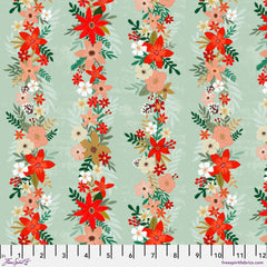 Mia Charro Christmas Delight Cotton Fabric - Sage