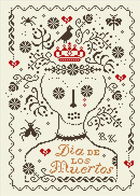 Miss Prim Dia De Los Muertos Cross Stitch Pattern