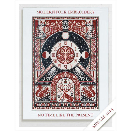 Modern Folk Embroidery SAL 2024 No Time Like The Present Cross Stitch Pattern