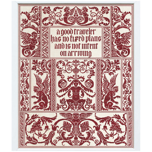 Modern Folk Embroidery The Good Traveler Cross Stitch Pattern