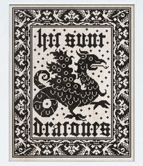 Modern Folk Embroidery Here Be Dragons Cross Stitch Pattern