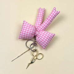 Mond Haus Winifred Puffy Bow Keychain - Pink Gingham