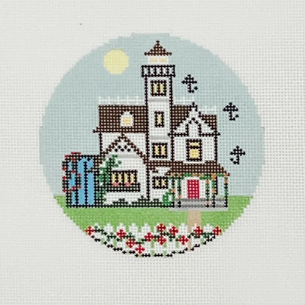 Mopsey Designs The Book Canvas: Practical Magic Manor Needlepoint Canvas