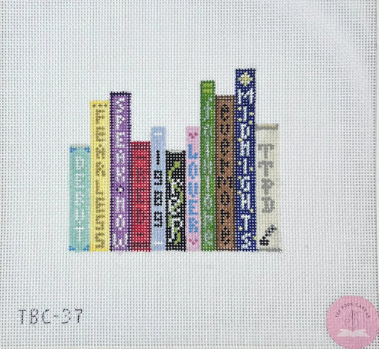 Mopsey Designs The Book Canvas: Taylor Swift Album Stack Needlepoint Canvas
