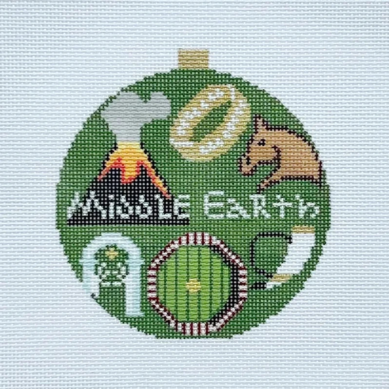 Mopsey Designs The Book Canvas: Middle Earth Needlepoint Canvas