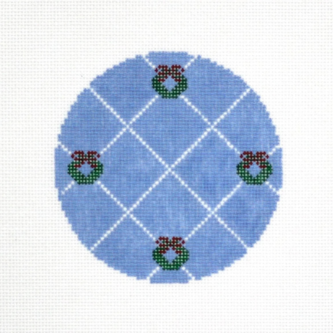 Morgan Julia Blue Bough Round Needlepoint Canvas