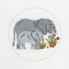 Morgan Julia Designs Elephant and Baby Needlepoint Canvas