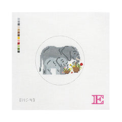 Morgan Julia Designs Elephant and Baby Needlepoint Canvas