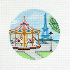 Morgan Julia Parisian Day Carousel Play Needlepoint Canvas