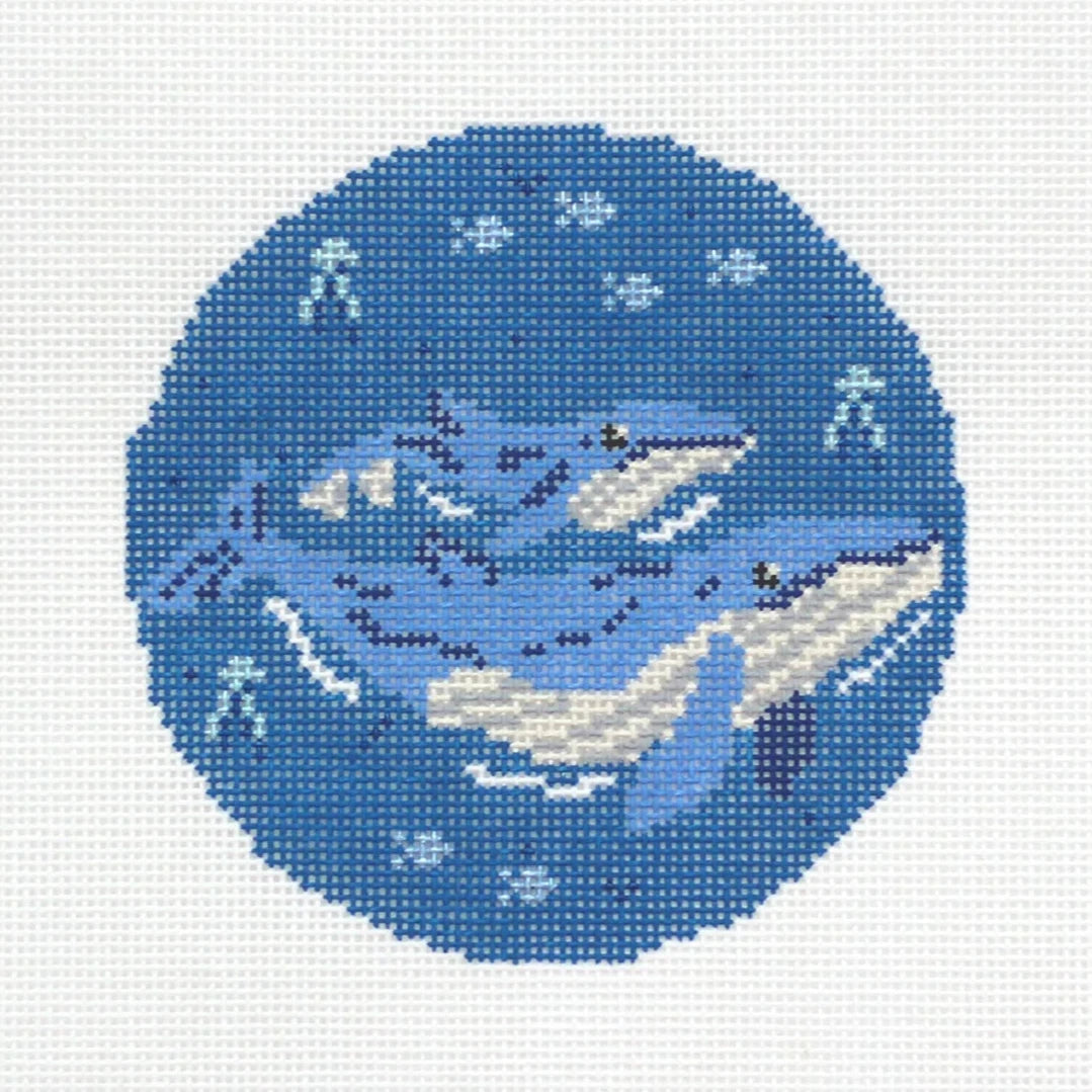 Morgan Julia Designs Whale and Baby Needlepoint Canvas