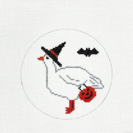 Morgan Julia Spooky Feathered Friend Needlepoint Canvas
