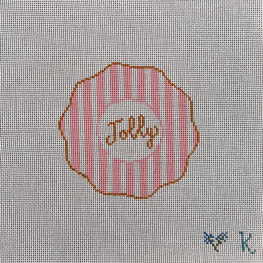 Ndlpt Designs Holiday Stripes Needlepoint Canvas - Jolly