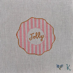 Ndlpt Designs Holiday Stripes Needlepoint Canvas - Jolly