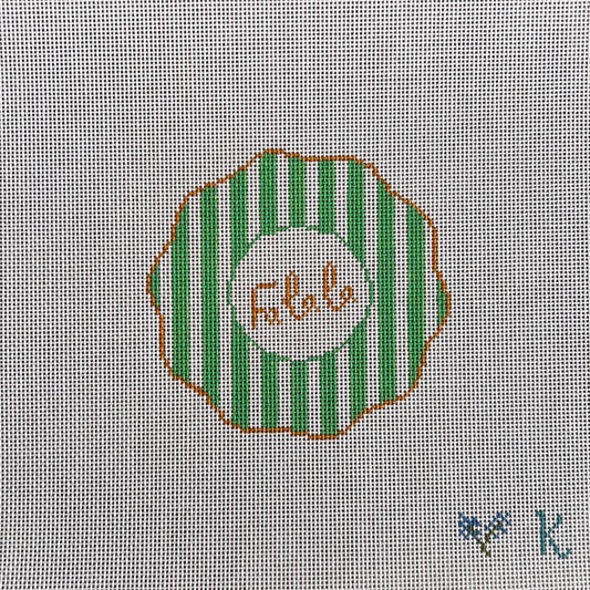 Ndlpt Designs Holiday Stripes Needlepoint Canvas - Fa la la