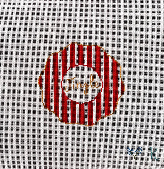 Ndlpt Designs Holiday Stripes Needlepoint Canvas - Jingle