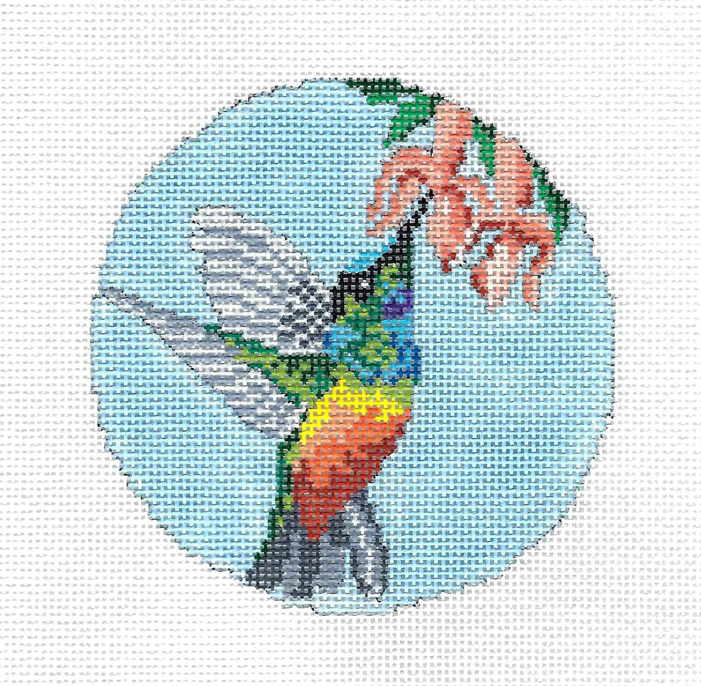 Needle Crossings Gold-Bellied Starfrontlet Hummingbird Needlepoint Canvas