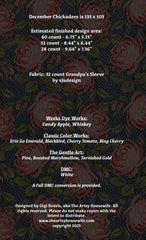 The Artsy Housewife December Chickadees Cross Stitch Pattern