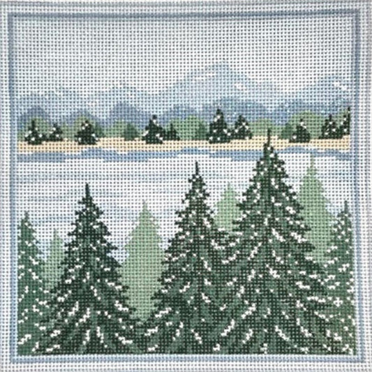 Needle Crossings Forest Greenery Needlepoint Canvas