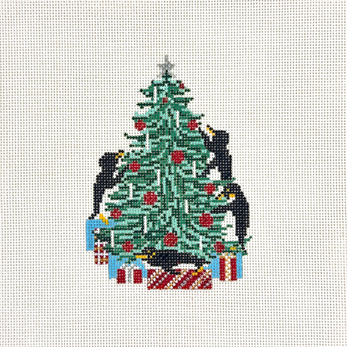 Needle Crossings Penguin Tree Needlepoint Canvas