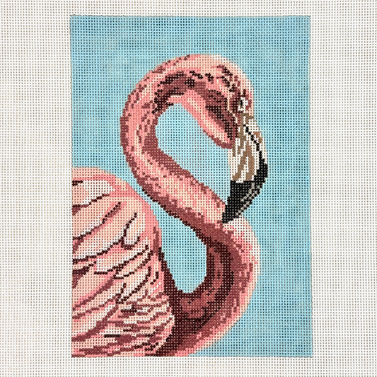Needle Crossings Pink Flamingo Head Needlepoint Canvas