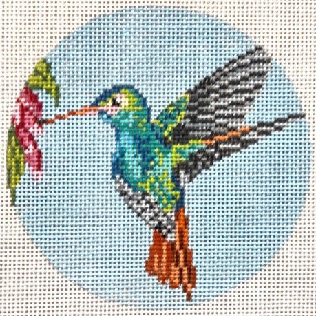 Needle Crossings Rufous Tailed Hummingbird Ornament Needlepoint Canvas