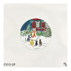 Needle Crossings Snow Cat Party Needlepoint Canvas