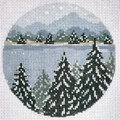 Needle Crossings Snowy Forest Ornament Needlepoint Canvas