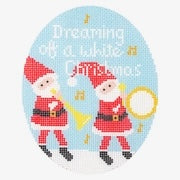 Needlepoint To Go Musical Santas - Dreaming of a White Christmas Needlepoint Canvas