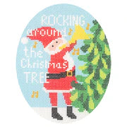 Needlepoint To Go Musical Santas - Rocking Around the Christmas Tree Needlepoint Canvas