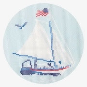 Needlepoint To Go Regatta Rounds - Clipper Needlepoint Canvas