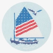 Needlepoint To Go Regatta Rounds - Sailing Dinghy Needlepoint Canvas
