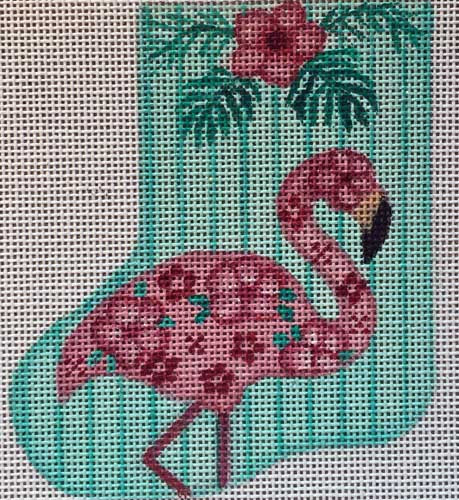 Nenah Stone Flamingo Mini Stocking Needlepoint Canvas