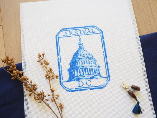 Audrey Wu Designs Passport Stamp - D.C. Needlepoint Canvas