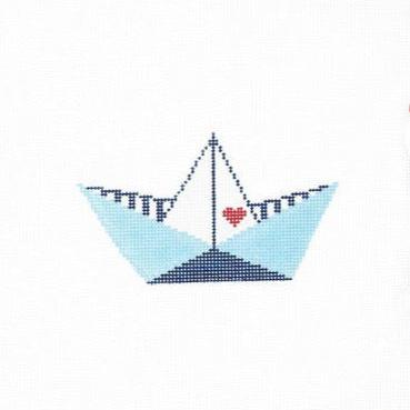 Audrey Wu Designs Paper Boat Needlepoint Canvas