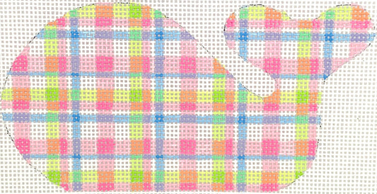 Kate Dickerson Needlepoint Collections Mini Whale Madras Baby Pastels Needlepoint Canvas