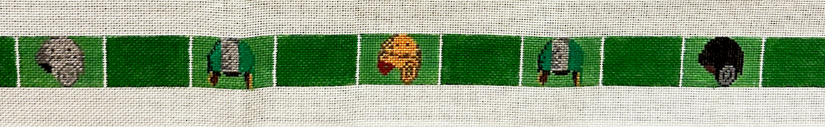Old Fashioned Football Helmets Needlepoint Canvas