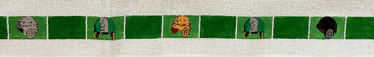Old Fashioned Football Helmets Needlepoint Canvas