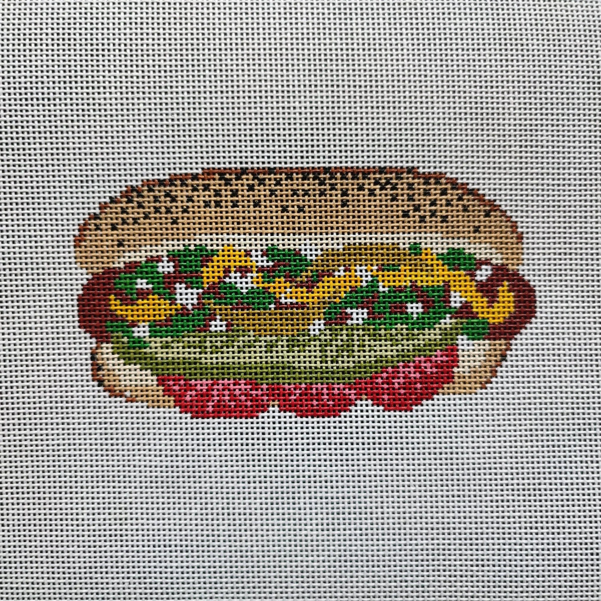 Oz Needle and Thread Chicago Hot Dog Needlepoint Canvas