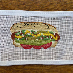 Oz Needle and Thread Chicago Hot Dog Needlepoint Canvas