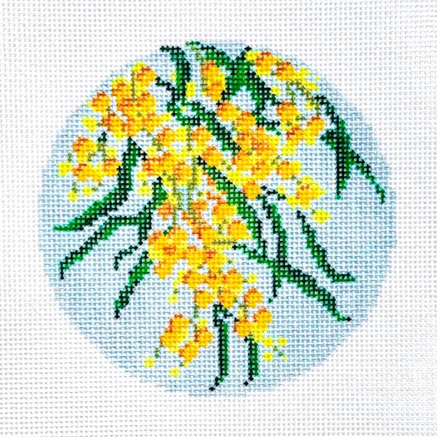 Oz Needle and Thread Wattle Flower Needlepoint Canvas